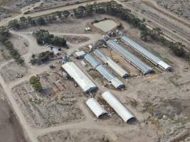 Aerial view - From drone - Captured at EcoPiggery, Leitchville VIC Australia.