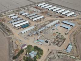 Aerial view - From drone - Captured at Griffiths Farms - Grower Piggery, McMillans VIC Australia.