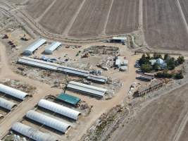 Aerial view - From drone - Captured at Griffiths Farms - Grower Piggery, McMillans VIC Australia.