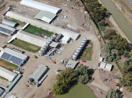 Aerial view - From drone - Captured at Wondaphil Pork Company, Tragowel VIC Australia.