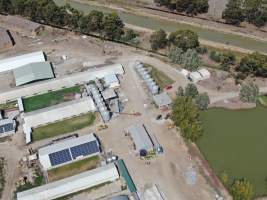 Aerial view - From drone - Captured at Wondaphil Pork Company, Tragowel VIC Australia.