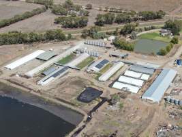 Aerial view - From drone - Captured at Wondaphil Pork Company, Tragowel VIC Australia.