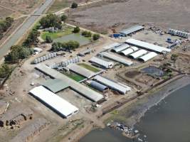 Aerial view - From drone - Captured at Wondaphil Pork Company, Tragowel VIC Australia.