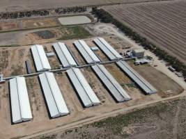 Aerial view - From drone - Captured at Walla Farms Piggery, Yarrawalla VIC Australia.