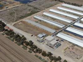 Aerial view - From drone - Captured at Walla Farms Piggery, Yarrawalla VIC Australia.