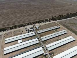 Aerial view - From drone - Captured at Walla Farms Piggery, Yarrawalla VIC Australia.