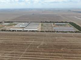 Aerial view - From drone - Captured at Walla Farms Piggery, Yarrawalla VIC Australia.