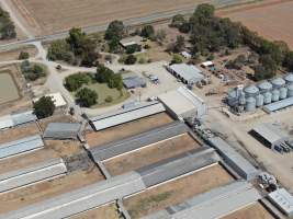 Aerial view - From drone - Captured at Kia-Ora Piggery, Yarrawalla VIC Australia.