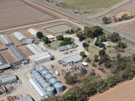 Aerial view - From drone - Captured at Kia-Ora Piggery, Yarrawalla VIC Australia.