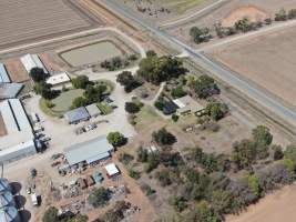 Aerial view - From drone - Captured at Kia-Ora Piggery, Yarrawalla VIC Australia.