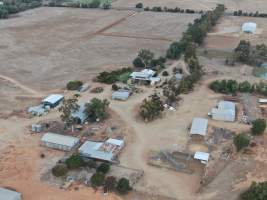 Aerial view - From drone - Captured at Unknown Piggery, Tennyson VIC Australia.