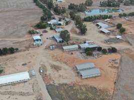 Aerial view - From drone - Captured at Unknown Piggery, Tennyson VIC Australia.