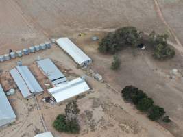 Aerial view - From drone - Captured at Unknown Piggery, Tennyson VIC Australia.