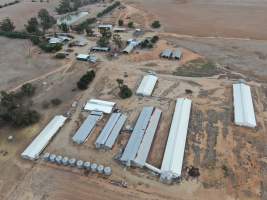 Aerial view - From drone - Captured at Unknown Piggery, Tennyson VIC Australia.