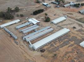 Aerial view - From drone - Captured at Unknown Piggery, Tennyson VIC Australia.