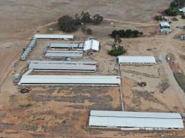 Aerial view - From drone - Captured at Unknown Piggery, Tennyson VIC Australia.