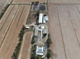 Aerial view - From drone - Captured at Unknown piggery, Lockington VIC Australia.