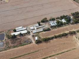 Aerial view - From drone - Captured at Unknown piggery, Lockington VIC Australia.