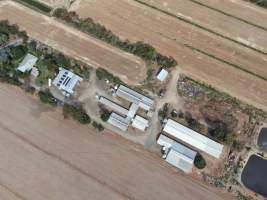 Aerial view - From drone - Captured at Unknown piggery, Lockington VIC Australia.