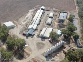 Aerial view - From drone - Captured at Hylehay Piggery, Milloo VIC Australia.