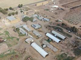 Aerial view - From drone - Captured at Unknown Piggery, Avonmore VIC Australia.