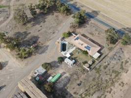 Aerial view - From drone - Captured at Unknown Piggery, Avonmore VIC Australia.