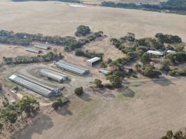 Aerial view - From drone - Captured at AJ & NM Carr Piggery, Bagshot North VIC Australia.