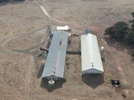 Aerial view - From drone - Captured at Unknown piggery, Goornong VIC Australia.