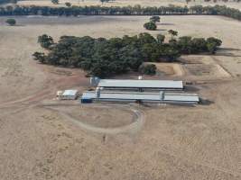 Aerial view - From drone - Captured at Unknown piggery, Goornong VIC Australia.