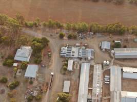 Aerial view - From drone - Captured at Bellfield Piggery, Woodstock West VIC Australia.