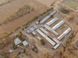 Aerial view - From drone - Captured at Bellfield Piggery, Woodstock West VIC Australia.