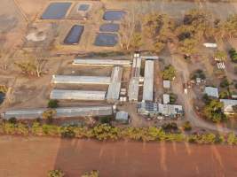 Aerial view - From drone - Captured at Bellfield Piggery, Woodstock West VIC Australia.