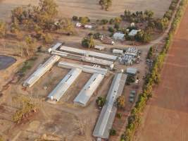 Aerial view - From drone - Captured at Bellfield Piggery, Woodstock West VIC Australia.