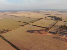 Aerial view - From drone - Captured at Bellfield Piggery, Woodstock West VIC Australia.