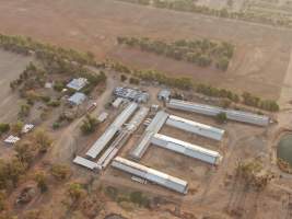 Aerial view - From drone - Captured at Bellfield Piggery, Woodstock West VIC Australia.