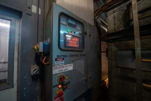 Butina control board - Control panel for the gas chamber. - Captured at Corowa Slaughterhouse, Redlands NSW Australia.