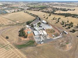 Drone flyover of slaughterhouse - Piggery can be seen in the background - Captured at Corowa Slaughterhouse, Redlands NSW Australia.