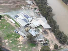 Drone flyover of slaughterhouse - Captured at MD Foods Australia, Echuca VIC Australia.