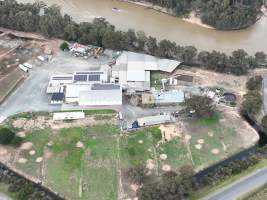 Drone flyover of slaughterhouse - Captured at MD Foods Australia, Echuca VIC Australia.