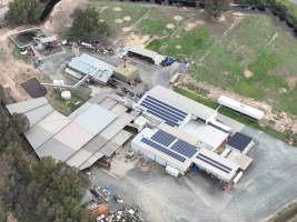 Drone flyover of slaughterhouse - Captured at MD Foods Australia, Echuca VIC Australia.