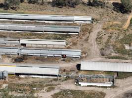 Drone photo of sheds at Eco Piggery - Captured at EcoPiggery, Leitchville VIC Australia.