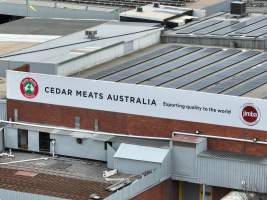 Drone flyover of slaughterhouse - Captured at Cedar Meats, Brooklyn VIC Australia.