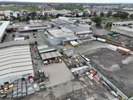 Drone flyover of slaughterhouse - Captured at Cedar Meats, Brooklyn VIC Australia.