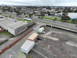 Drone flyover of slaughterhouse - Captured at Cedar Meats, Brooklyn VIC Australia.