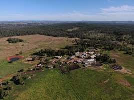 Gjadick Pork Piggery - Aerial view of Gjadick Pork Piggery. - Captured at Gjadick Pork, Cushnie QLD Australia.