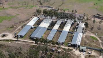 Gowland B Piggery - Aerial view of Gowland Piggery. - Captured at Gowland B Piggery, Crawford QLD Australia.