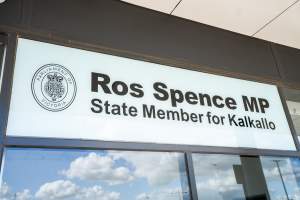 Protesters rallying outside Ros Spence MP's electorate office in Craigieburn - Captured at VIC.