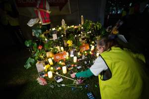 Protestors attending the Cedar Meats Vigil 2024 - Captured at Cedar Meats, Brooklyn VIC Australia.