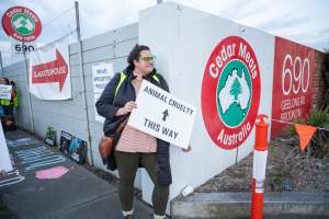 Protestors attending the Cedar Meats Vigil 2024 - Captured at Cedar Meats, Brooklyn VIC Australia.