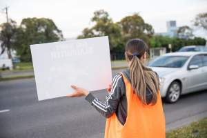 Protestors attending the Cedar Meats Vigil 2024 - Captured at Cedar Meats, Brooklyn VIC Australia.